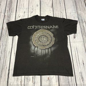 Vintage White Snake 1988 Tour Single Stitch Black T Shirt Double Sided Small/Med
